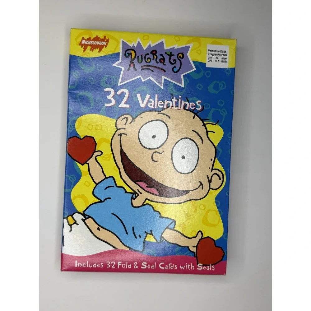 Rugrats Nickelodeon 32 Valentines Fold & Seal Cards 8 Designs Vintage